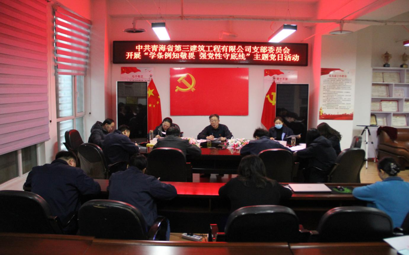 中共青海省第三建筑工程有限公司支部委员会 开展&ldquo;学条例知敬畏 强党性守底线&rdquo; 主题党日活动